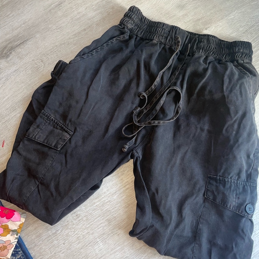 Black Cargo Joggers